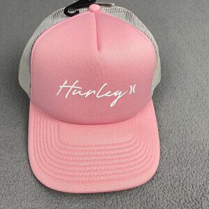 Hurley Hat Snapback Adult Cap Pink Foam Trucker Mesh White Girl Power Beach Life